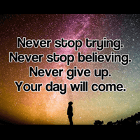 Never stop trying